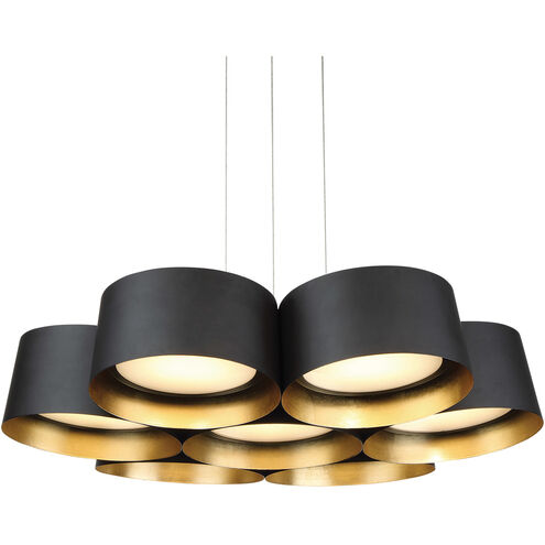 ##Antique Hardware## Marimba Gold Leaf Chandelier Ceiling Light in 24in LED 24 inch Black