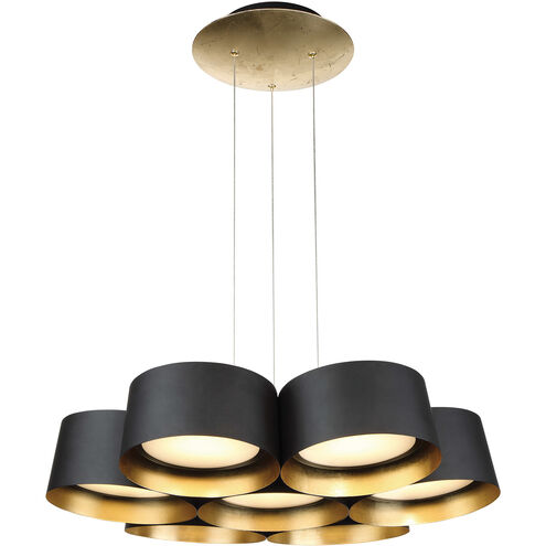 ##Antique Hardware## Marimba Gold Leaf Chandelier Ceiling Light in 24in LED 24 inch Black