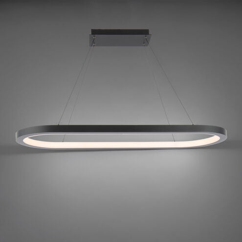 ##Antique Hardware## Racetrack Chandelier Ceiling Light in 2700K LED 17 inch Black