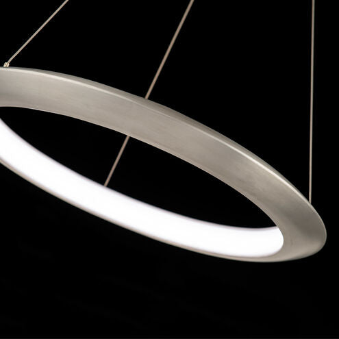 ##Antique Hardware## The Ring LED Brushed Aluminum Chandelier Ceiling Light 3000K 24in