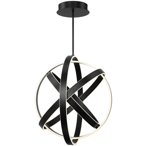##Antique Hardware## Kinetic Pendant Ceiling Light in 28in LED 28 inch Black