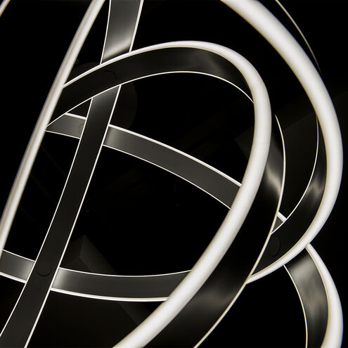 ##Antique Hardware## Kinetic LED Black Chandelier Ceiling Light 38in