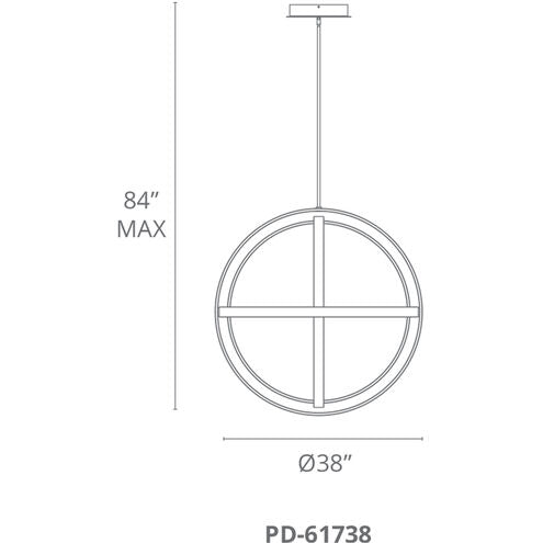 ##Antique Hardware## Kinetic LED Black Chandelier Ceiling Light 38in