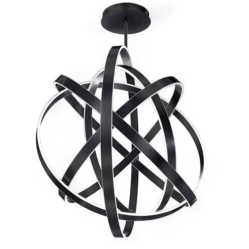 ##Antique Hardware## Kinetic Pendant Ceiling Light in 28in LED 28 inch Black