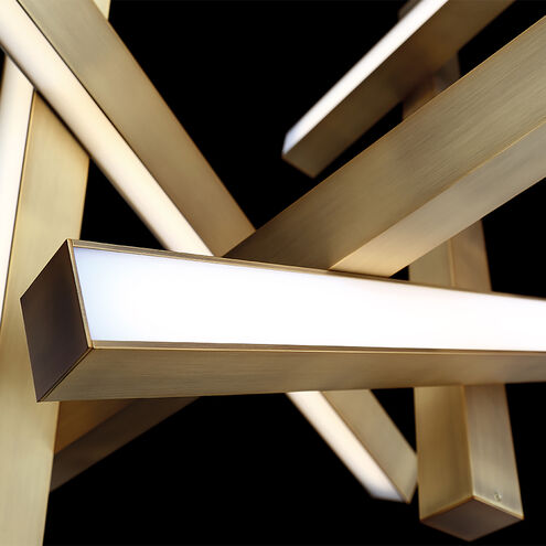 ##Antique Hardware## Chaos Vertical Chandelier Ceiling Light in 12 49iN LED 23 inch Aged Brass