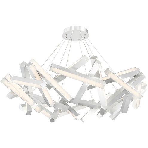 ##Antique Hardware## Chaos LED 61 inch Brushed Aluminum Chandelier Ceiling Light in 31