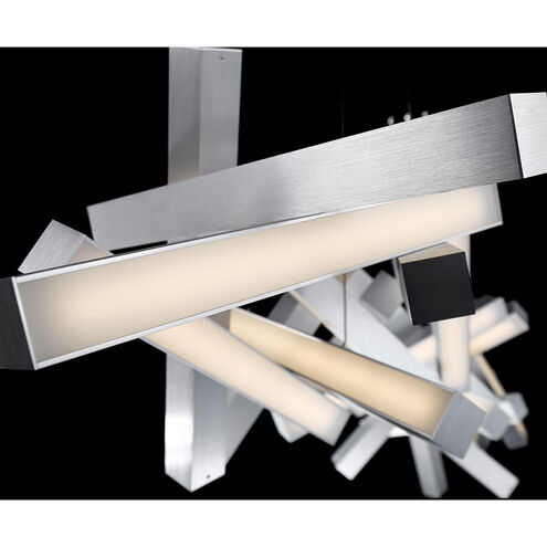 ##Antique Hardware## Chaos LED 72 inch Brushed Aluminum Chandelier Ceiling Light in 19