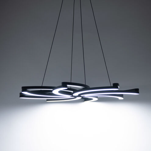 ##Antique Hardware## Bloom LED 32 inch Black Chandelier Ceiling Light