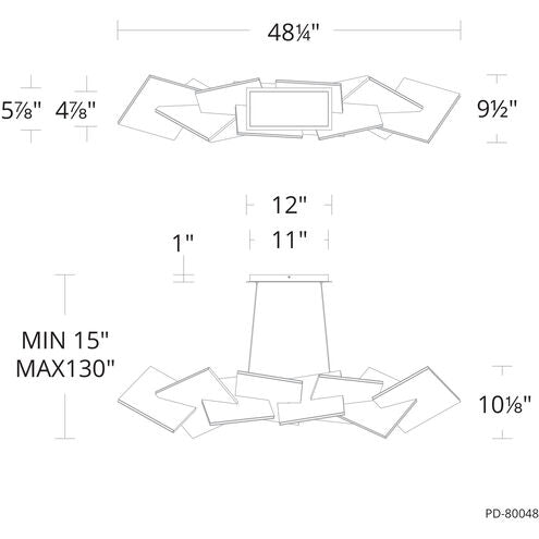 ##Antique Hardware## Konstruct LED 11 inch Black Chandelier Ceiling Light