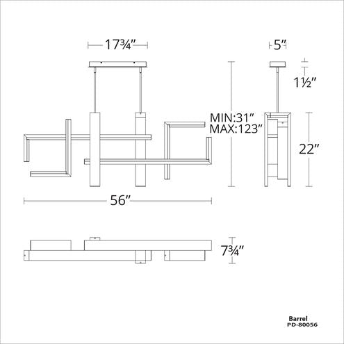 ##Antique Hardware## Jackal LED 8 inch Black Chandelier Ceiling Light