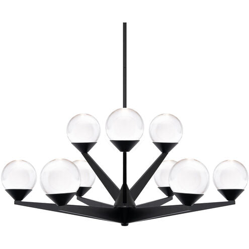 ##Antique Hardware## Double Bubble Chandelier Ceiling Light 9 Light 24 inch Black
