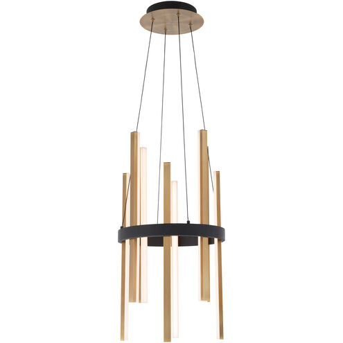 ##Antique Hardware## Harmonix LED 14 inch Black Aged Brass Chandelier Ceiling Light in 14in.