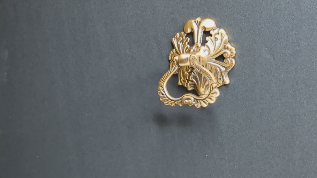 3 Inch Victorian Leaves Drop Ring Pull
