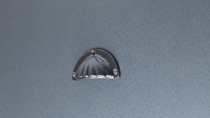 3 7/8 Inch Overall (3 1/2 Inch c-c) Solid Iron Scalloped Style Cup Pull