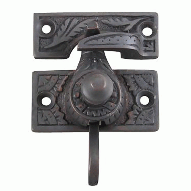 Eastlake Pattern Solid Brass Window Lock