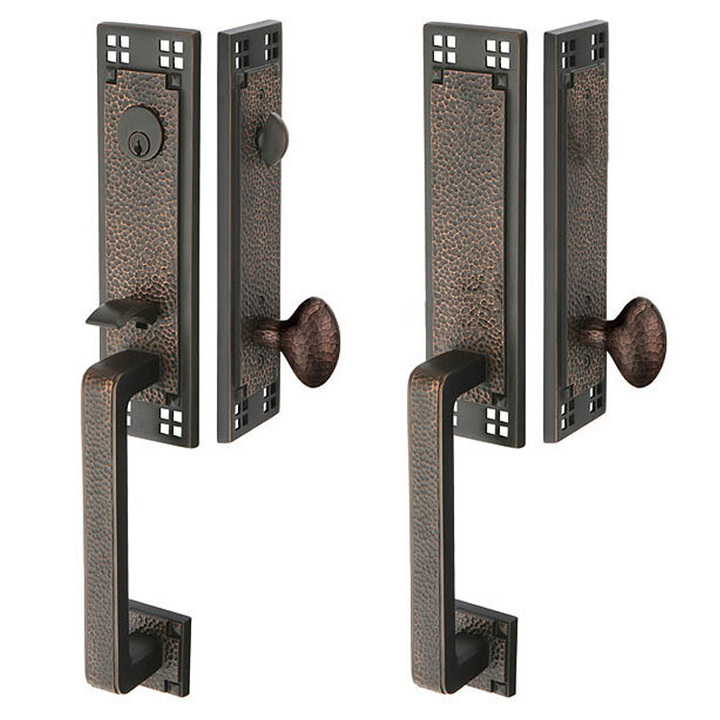 Antique Hardware Arts & Crafts Style Tubular Latch Double Door Entryway Set ENTRYWAY