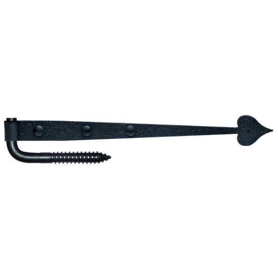 ##Antique Hardware## 17 Inch Rough Iron Heart Strap Hinge