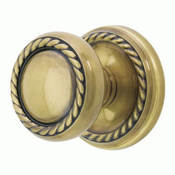 ##Antique Hardware## Solid Brass Rope Door Knob Set With Rope Rosette (Several Finish Options)