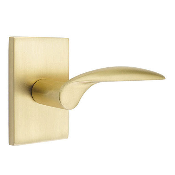 Antique Hardware Emtek Solid Brass Mercury Lever With Modern Rectangular Rosette (Several Finish Options) EMTEK LEVER DOOR KNOB