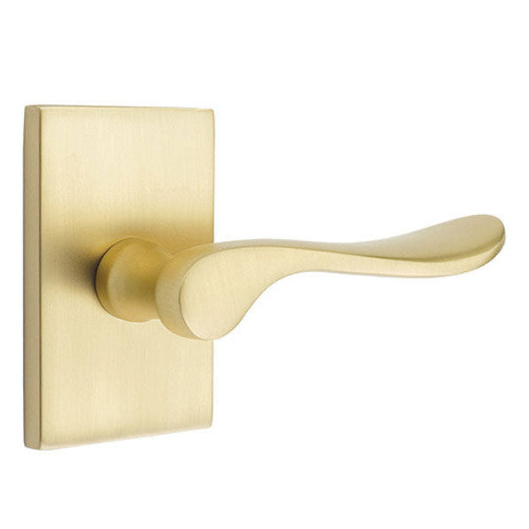 ##Antique Hardware## Emtek Solid Brass Luzern Lever With Modern Rectangular Rosette (Several Finish Options)