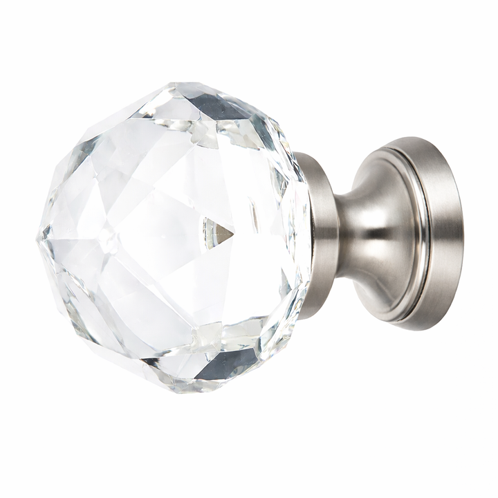 1 1/4 Inch Diamond Crystal Glass Cabinet & Furniture Knob