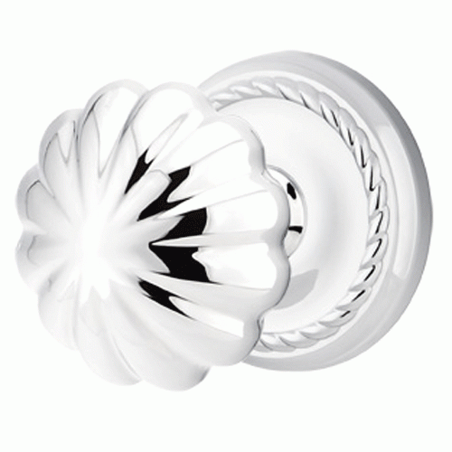 ##Antique Hardware## Solid Brass Melon Door Knob Set With Rope Rosette (Several Finish Options)