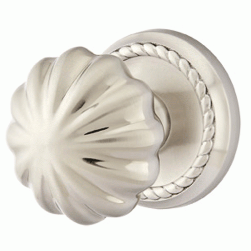 ##Antique Hardware## Solid Brass Melon Door Knob Set With Rope Rosette (Several Finish Options)