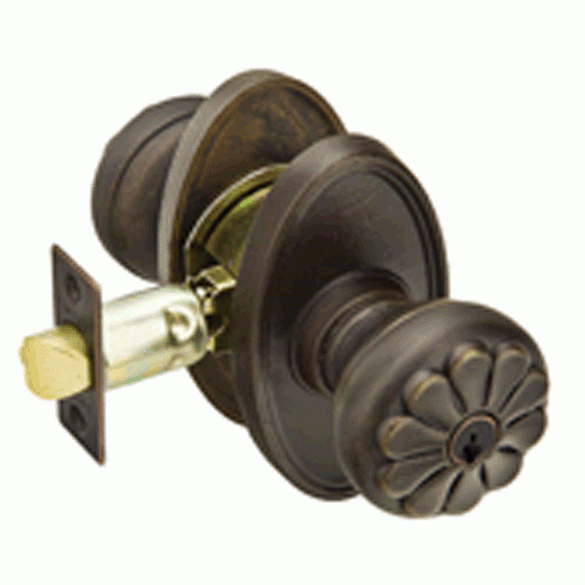 ##Antique Hardware## Emtek Solid Brass Petal Key In Door Knob with #13 Rosette (Several Finish Options)