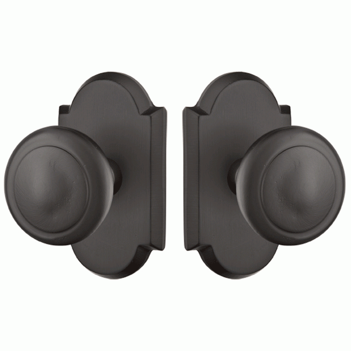 ##Antique Hardware## Solid Brass Sandcast Butte Door Knob Set With Arched Rosette (Several Finish Options)