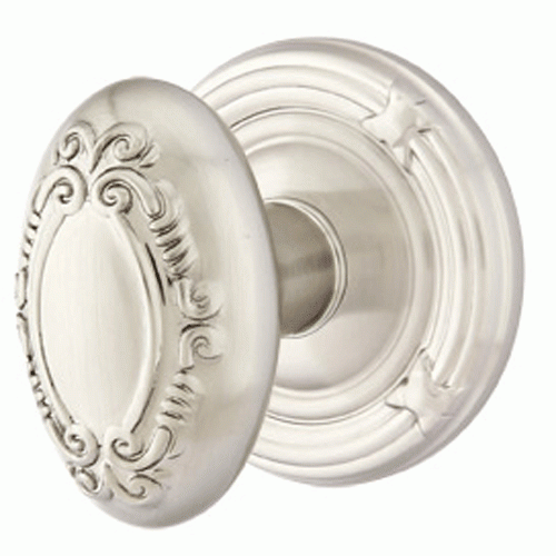 ##Antique Hardware## Solid Brass Victoria Door Knob Set With Ribbon & Reed Rosette (Several Finish Options)