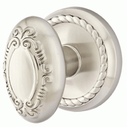 ##Antique Hardware## Solid Brass Victoria Door Knob Set With Rope Rosette (Several Finish Options)