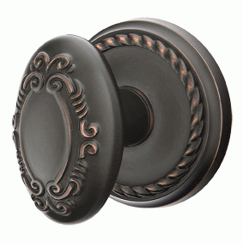 ##Antique Hardware## Solid Brass Victoria Door Knob Set With Rope Rosette (Several Finish Options)