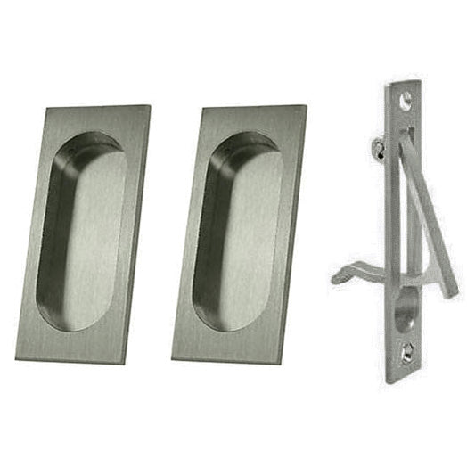 ##Antique Hardware## Square Style Single Pocket Passage Style Door Set (Several Finishes Available)