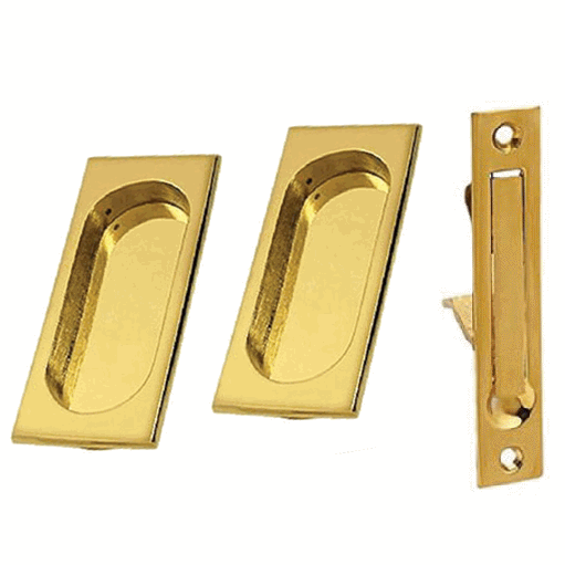 ##Antique Hardware## Square Style Single Pocket Passage Style Door Set (Several Finishes Available)