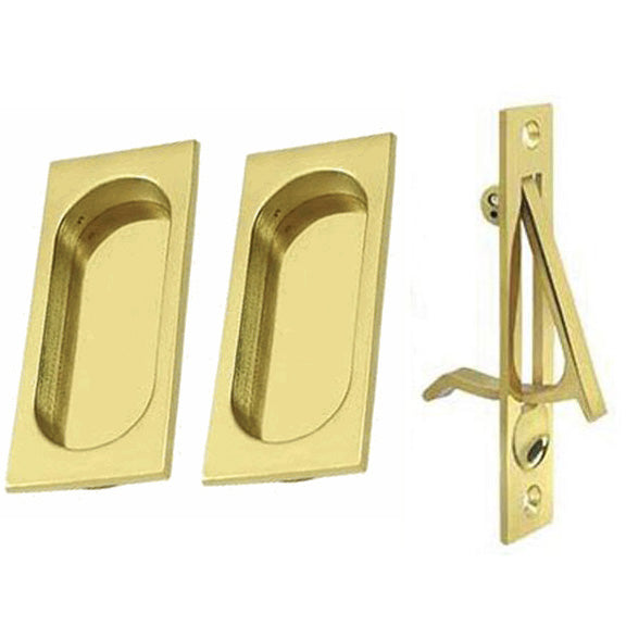 ##Antique Hardware## Square Style Single Pocket Passage Style Door Set (Several Finishes Available)