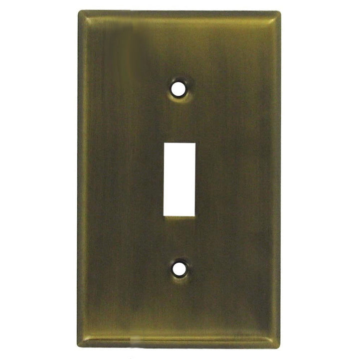 ##Antique Hardware## 4 1/2 Inch Solid Brass Traditional Switch Plate