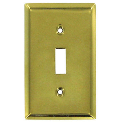 ##Antique Hardware## 4 1/2 Inch Solid Brass Traditional Switch Plate