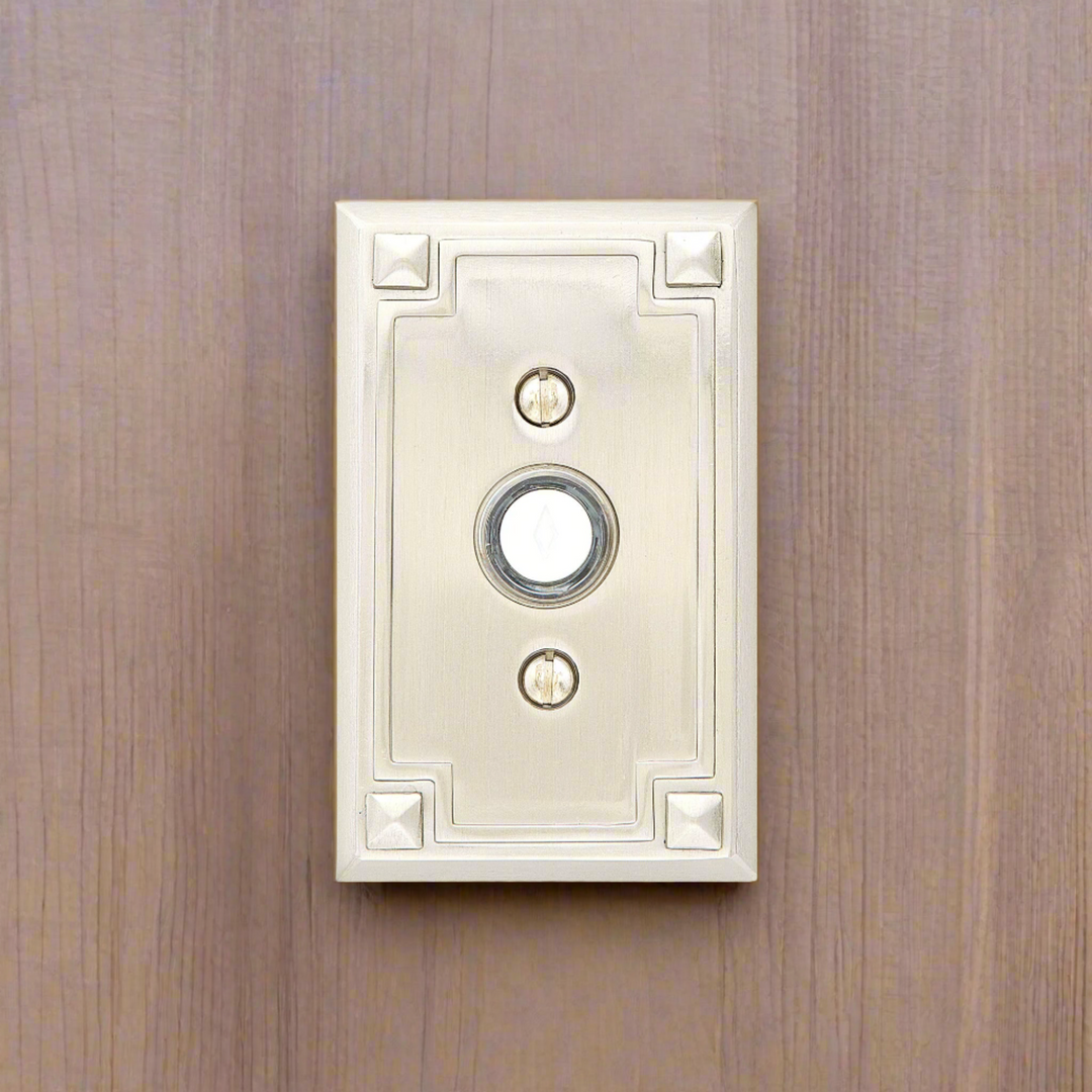 Antique Hardware Emtek 2451 Doorbell Button With Arts & Craft Rosette Door Bells & Chimes