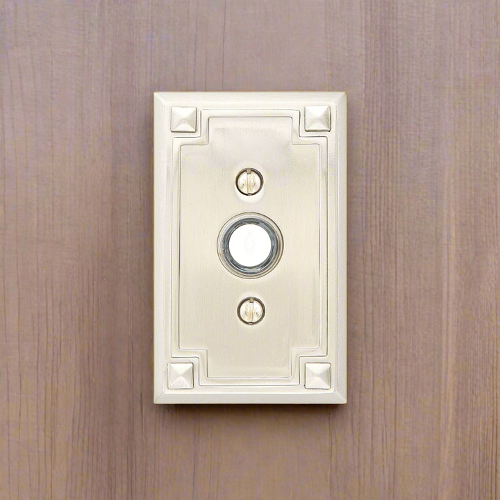 Antique Hardware Emtek 2451 Doorbell Button With Arts & Craft Rosette Door Bells & Chimes