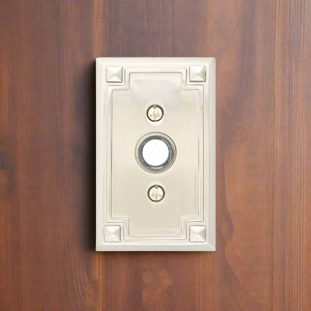 Antique Hardware Emtek 2451 Doorbell Button With Arts & Craft Rosette Door Bells & Chimes