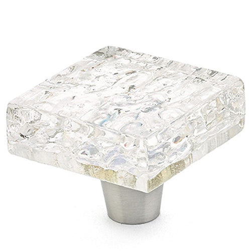 ##Antique Hardware## 1 1/2 Inch Designer Square Traditional Glass Cabinet & Furniture Knobs