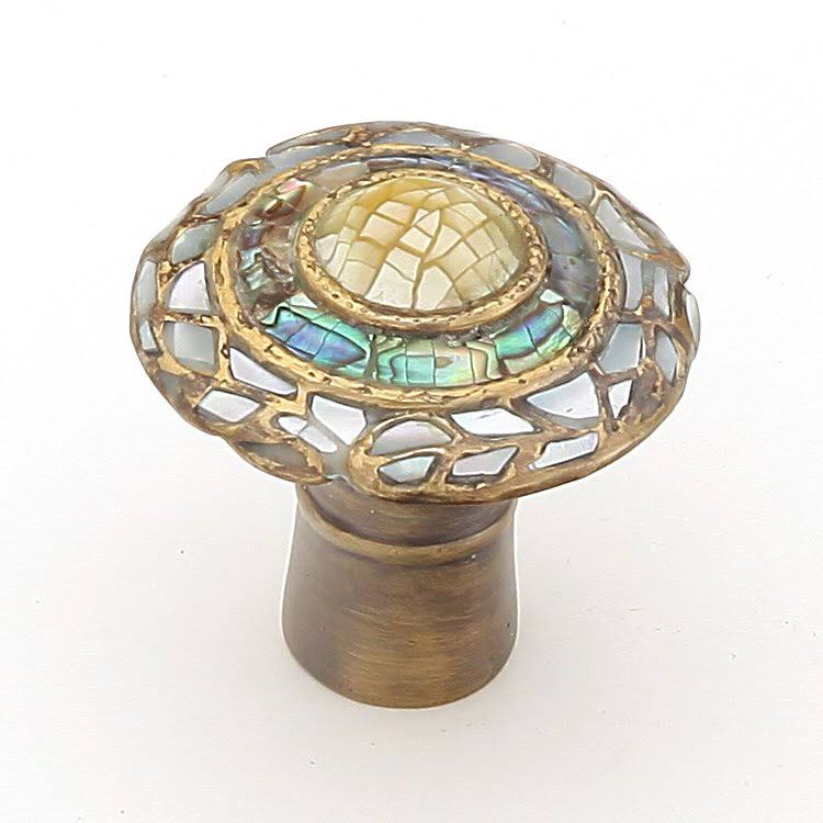 Antique Hardware 1 1/8 Inch Symphony Fair Isle Imperial Shell Round Cabinet & Furniture Knob CABINET KNOB