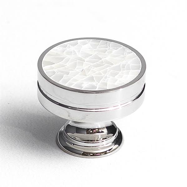 Antique Hardware 1 3/8 Inch Symphony Inlays Mother of Pearl Round Cabinet & Furniture Knob CABINET KNOB