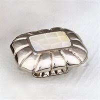 ##Antique Hardware## 1 1/2 Inch Symphony Inlays Mother of Pearl Rectangle Cabinet & Furniture Knob