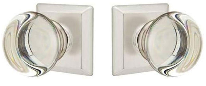 ##Antique Hardware## Emtek Providence Crystal Emtek Doorknob Set with Quincy Rosette