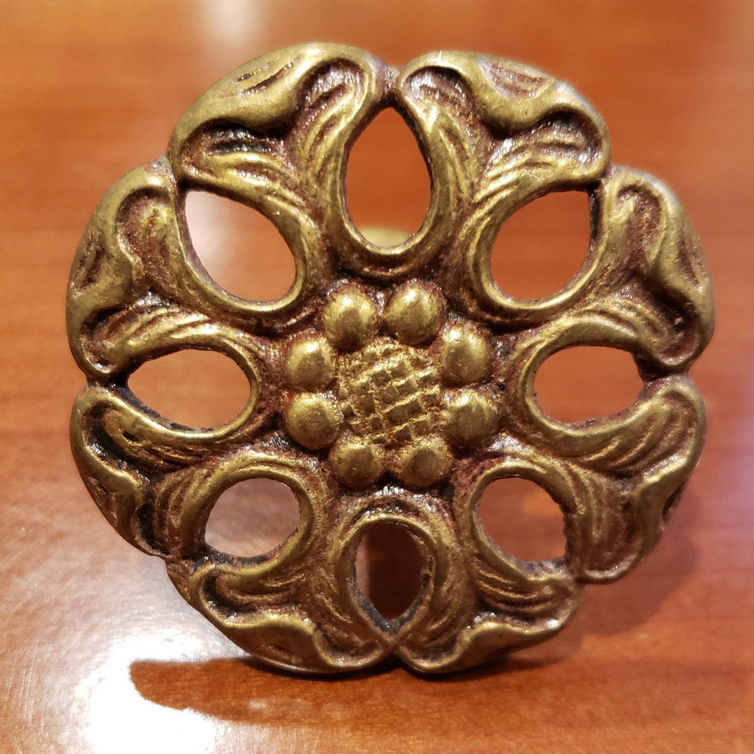 Antique Hardware 1 7/8 Inch Diameter Pull (Original, Antique Brass) Cabinet Knobs & Handles