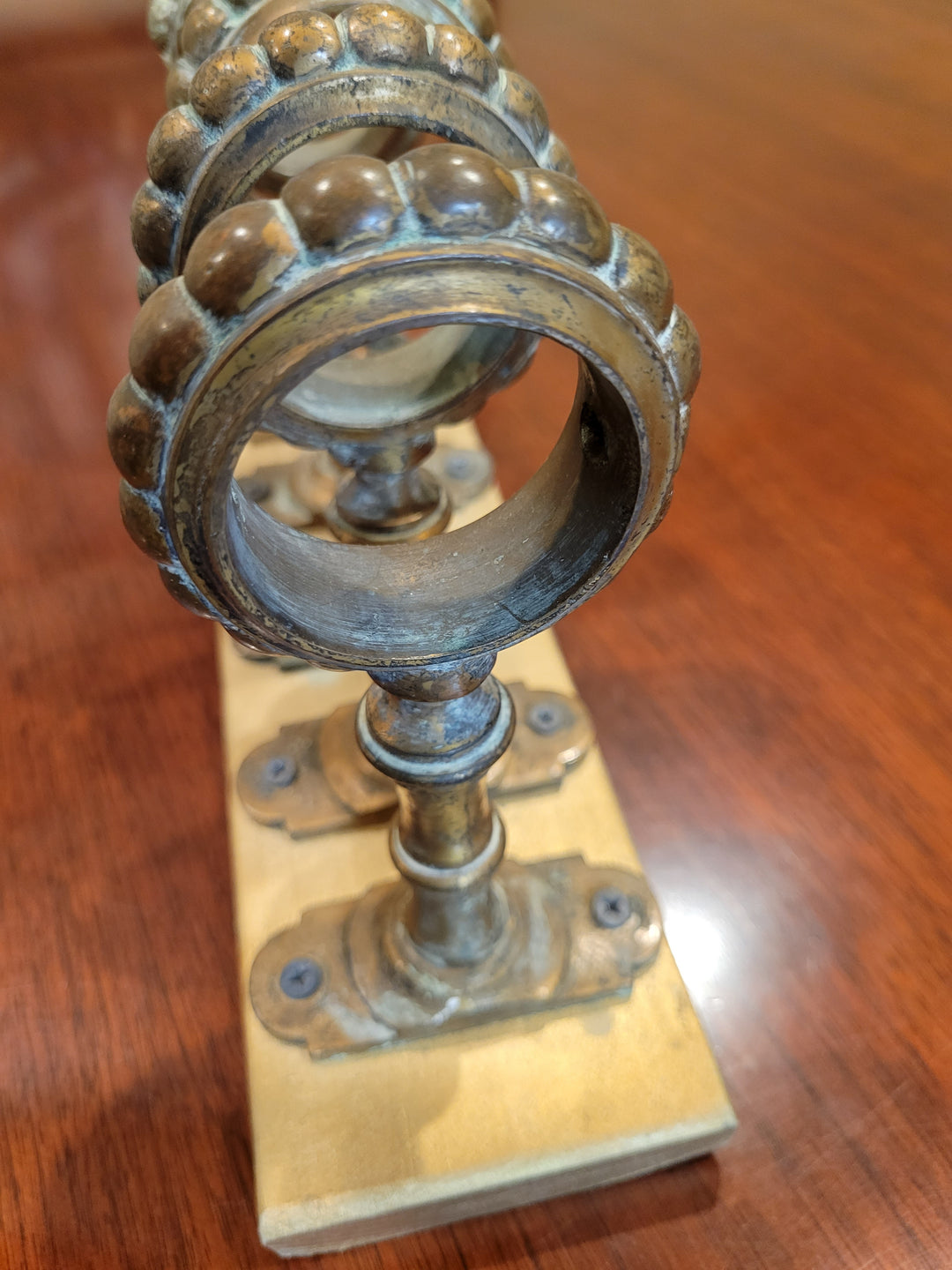 ##Antique Hardware## Set of 5 Antique Bar Rail Holders for 1 3/4" Tube