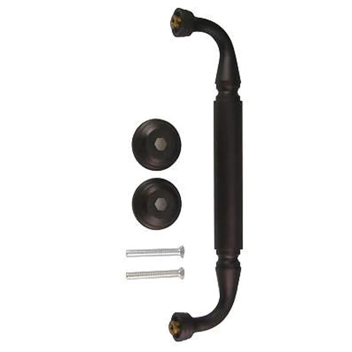 ##Antique Hardware## 11 Inch Solid Brass Door Pull With Rosettes