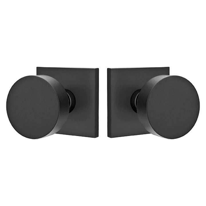 ##Antique Hardware## Emtek 520ROU Round Door Knob Set from The Brass Modern Collection Flat Black Knobset Privacy