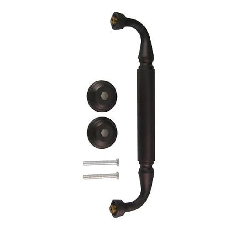 Antique Hardware 9 Inch Solid Brass Door Pull With Rosettes (Oil Rubbed Bronze Finish) Door Knobs & Handles